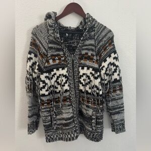 Volvon Vintage Cozy Knit Hooded Cardigan size XS